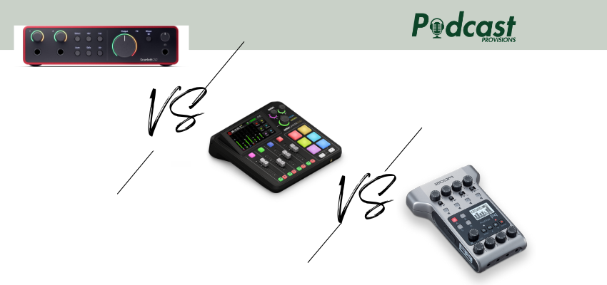 Zoom PodTrak P4 vs. Rodecaster Pro 2 vs. Focusrite Scarlett 2i2: Which Podcast Interface Reigns Supreme?