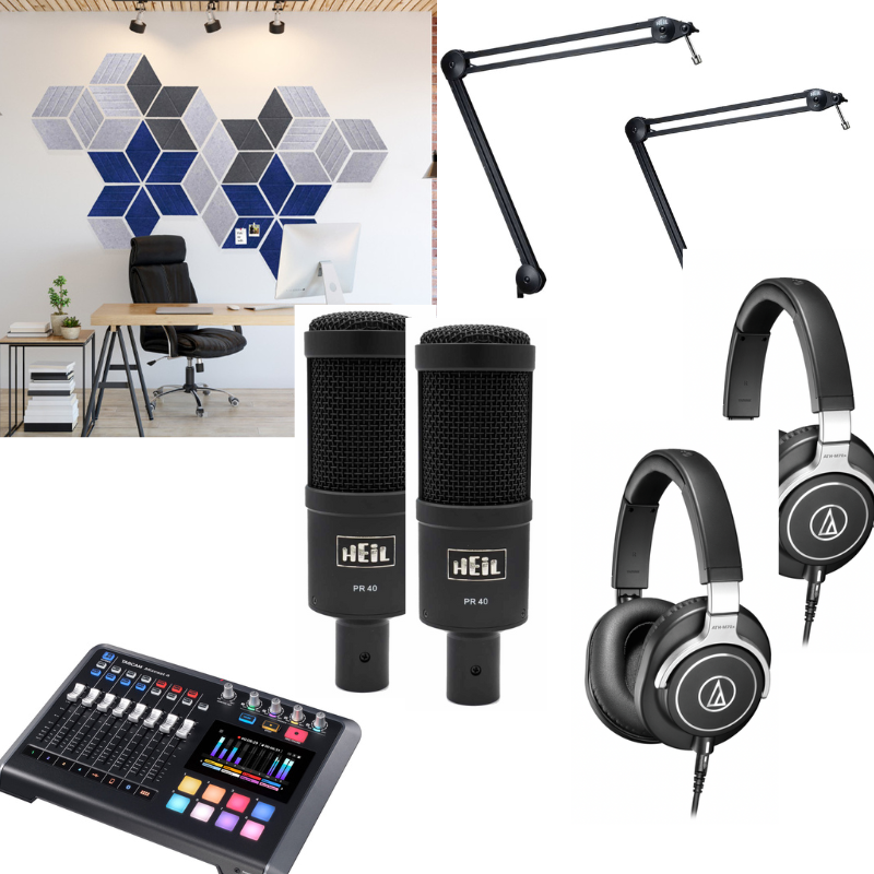 2 person Intermediate Podcast Bundle - Heil PR40 Mic