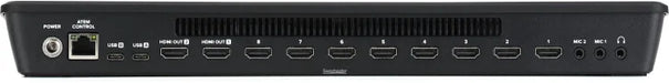 Back view of a computer docking station with multiple ports.
