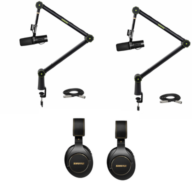 Shure MV7+ 2 person Podcast Bundle black