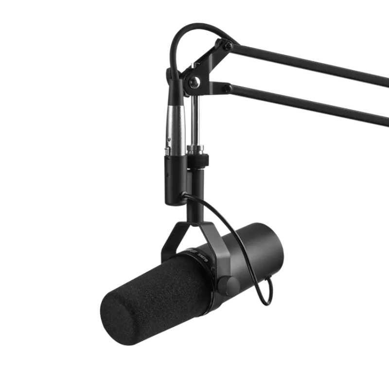 Shure SM7b Microphone on boom