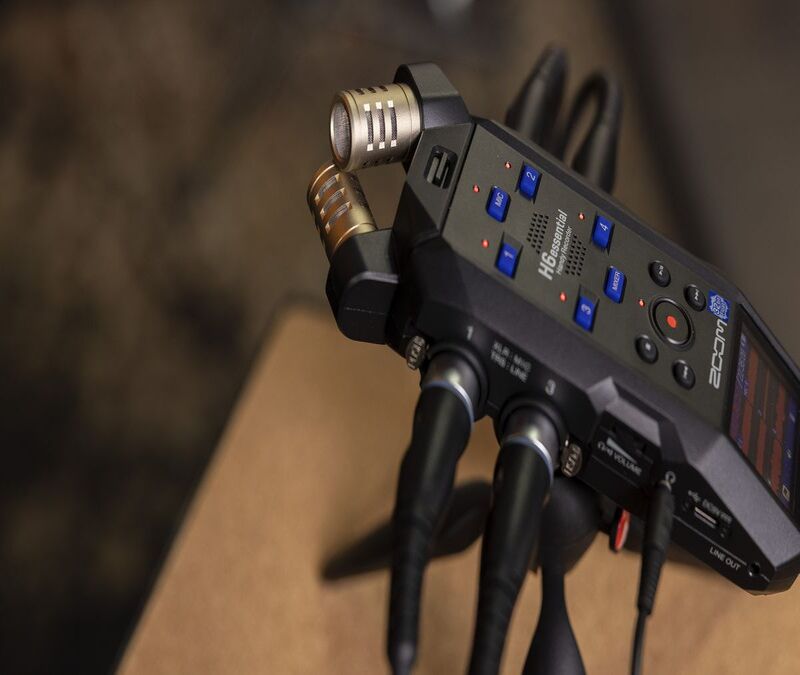 Zoom H6essential portable recorder in use