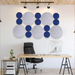 multi circle size and color podcasting studio design