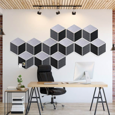 podcast studio acoustic panel rhomboid design