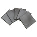 Set of six gray square tiles on a white background
